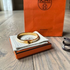 Brand New! Mini Clic Kelly Bracelet Gold-Plated, Cream, size GM 85